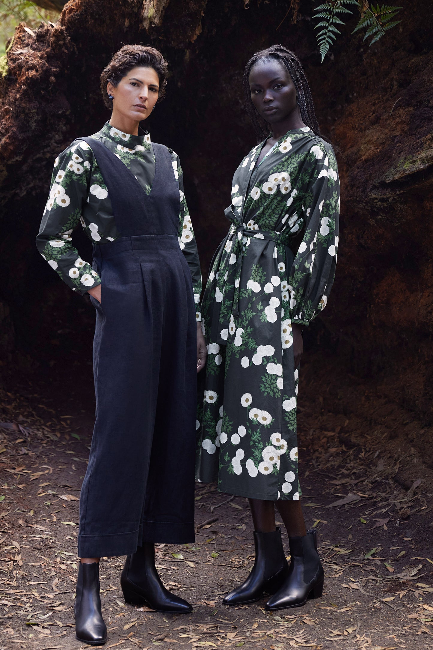Blaec Cotton Print Turtle Neck Button Detail Top Campaign | FIELD PRINT