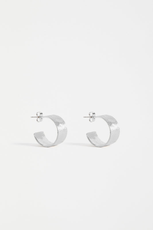 Gild Hammered Brass Hoop Earring | SILVER