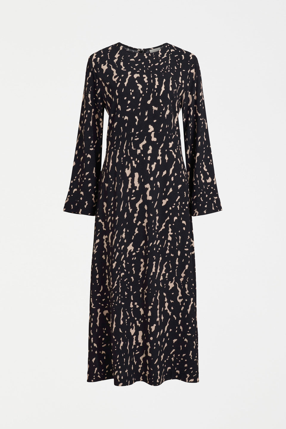 Solina Long Sleeve Midi Print Dress with Shirring Detail Front | GIOTTO PRINT