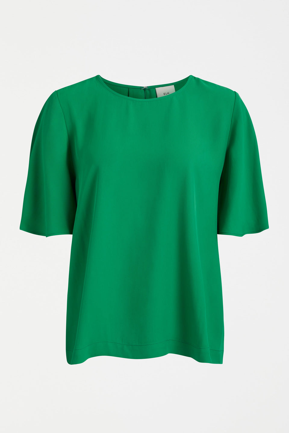 Deili Flutter Sleeve A-line Bold Print Top Front | JEWEL GREEN