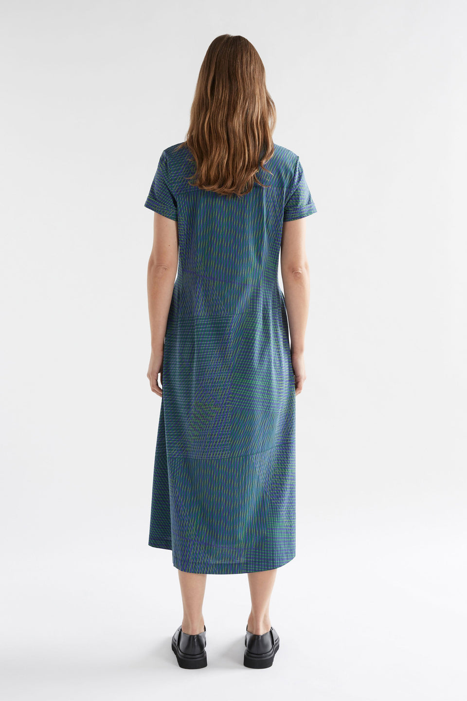 Hanen Organic Cotton Print Jersey Tshirt Dress Model Back | LINEAL PRINT