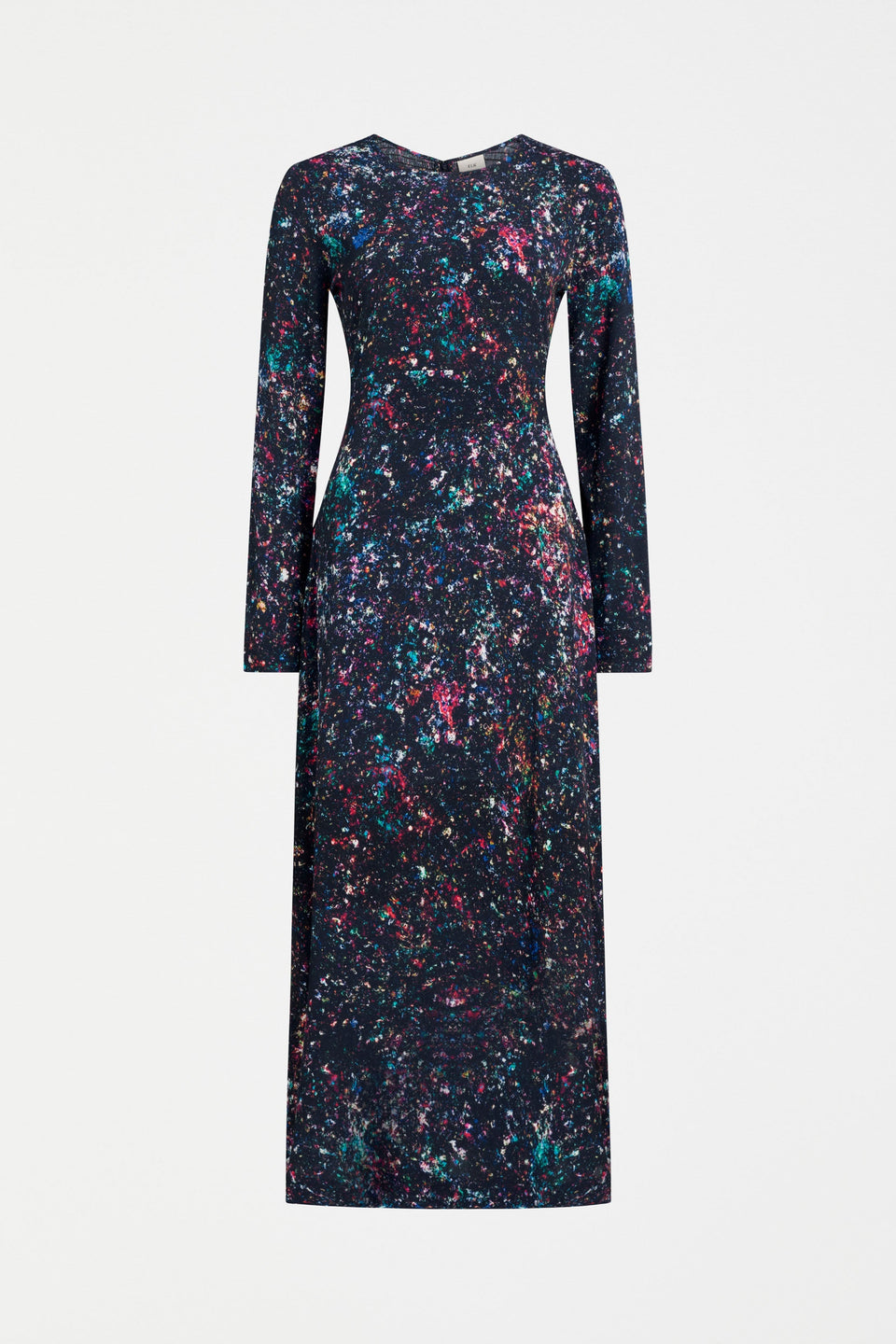 Solina Long Sleeve Midi Print Dress with Shirring Detail Front | TOLA PRINT