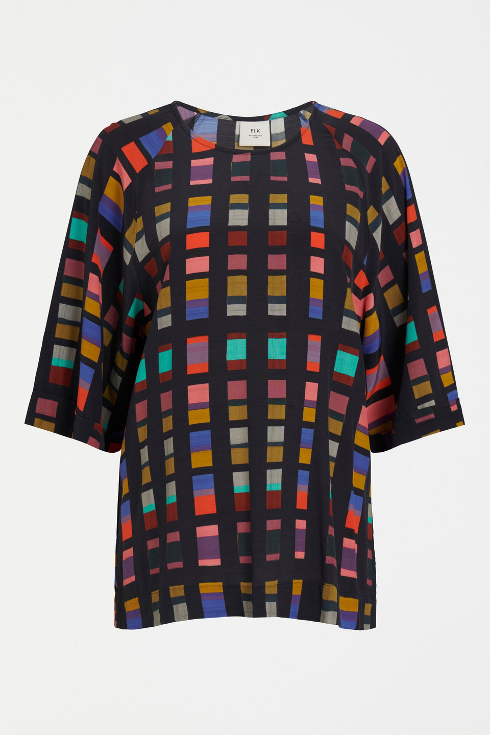 Malo Wide Sleeve Raglan Print Top Front | TESSELA PRINT