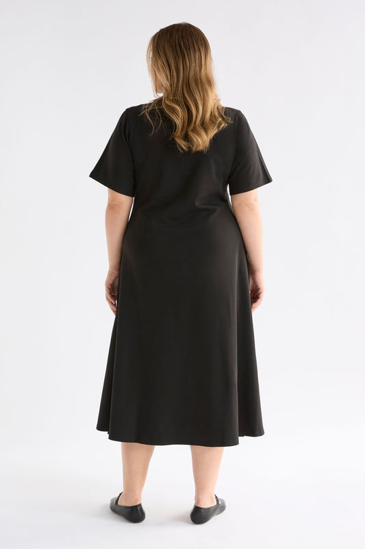Mana Scuba Dress Back Shot on Model | BLACK