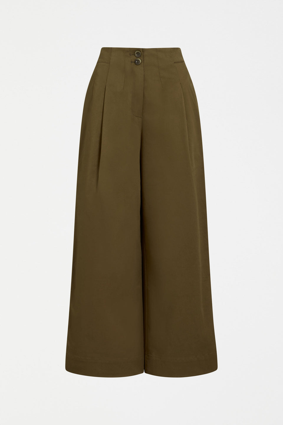 Ellem High Rise Cotton TENCEL stretch Tailored Women's Pant front | OLIVE