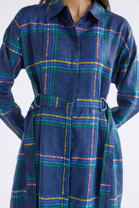 Paimo Shirt Dress on Model crop | ELBA CHECK