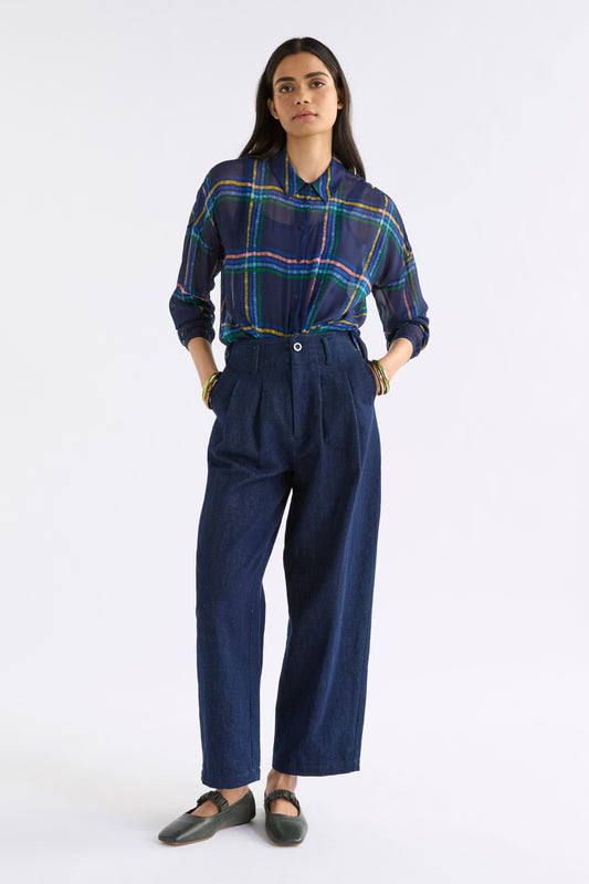 Eir Sheer Shirt on Model Full Length | ELBA CHECK