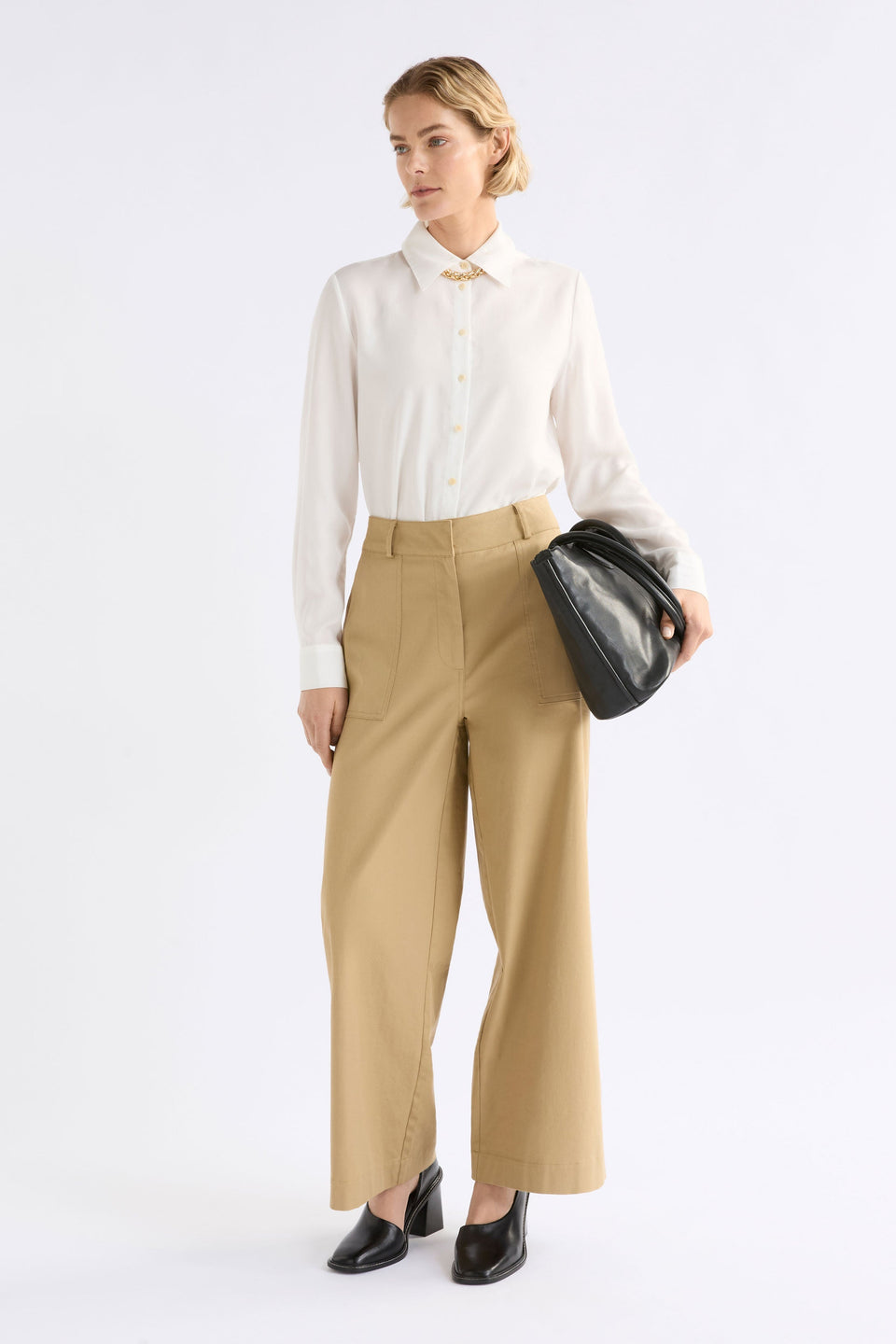 Kudel Pant on Model | ALMOND