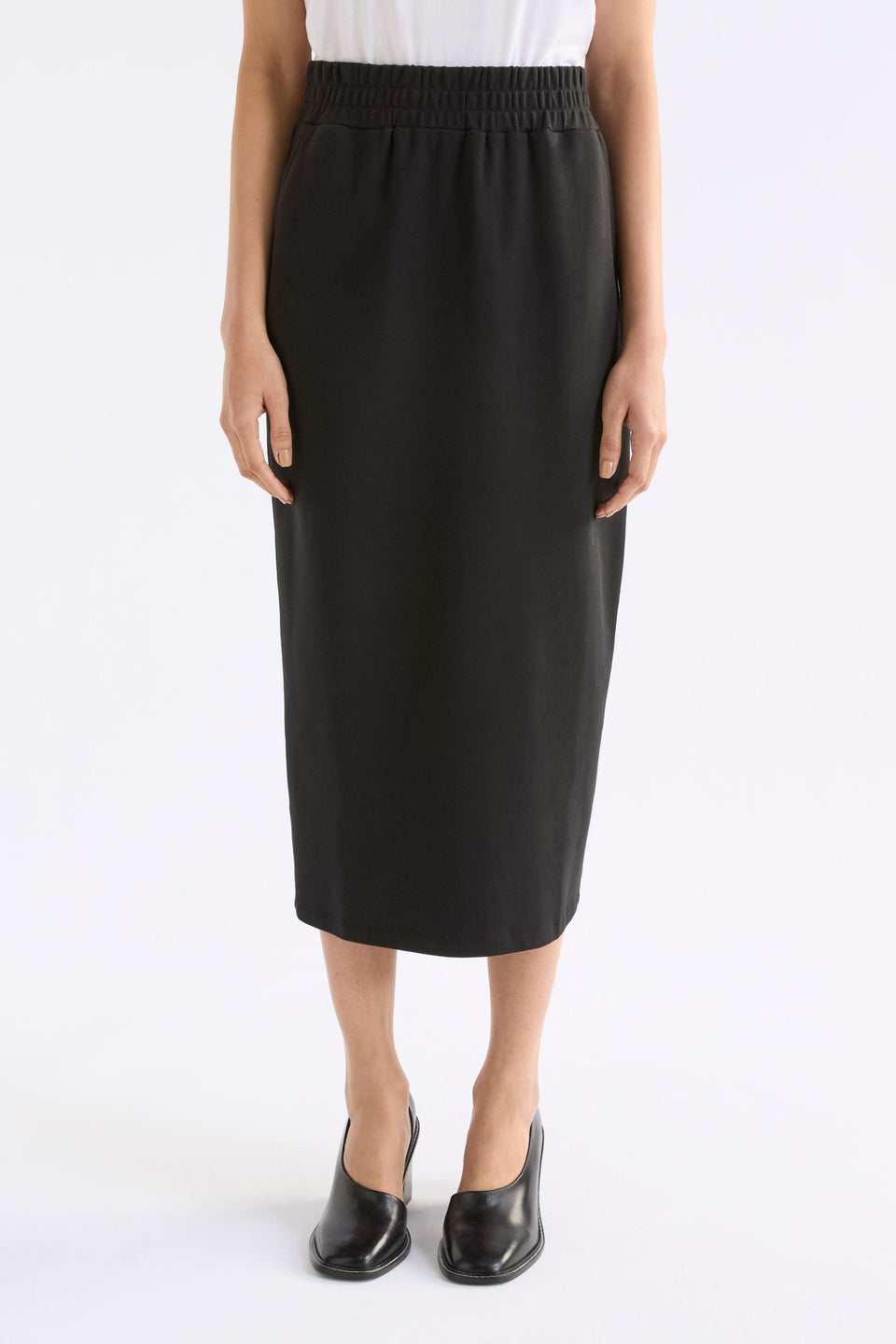 Mana Skirt on Model Close Up Detail | BLACK