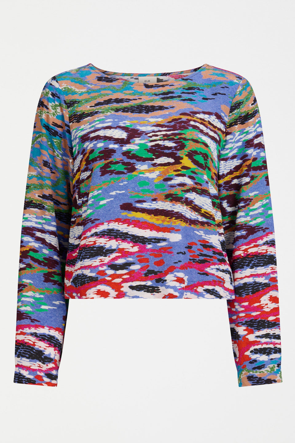 Dega Long Sleeve Silky-Feel Coloured Snake Print Top Front | SERP PRINT