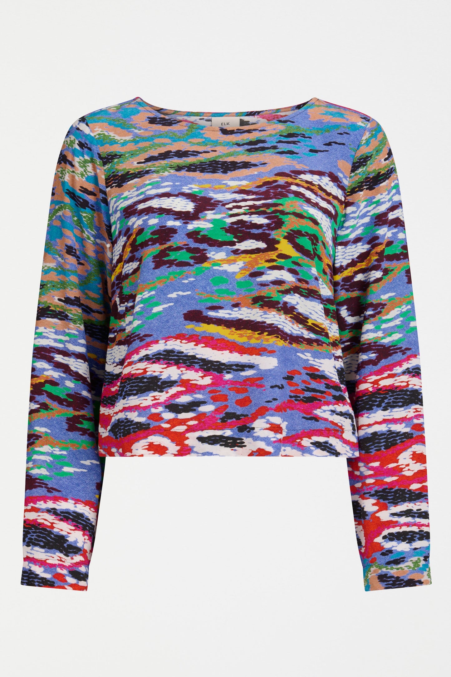 Dega Long Sleeve Silky-Feel Coloured Snake Print Top Front | SERP PRINT