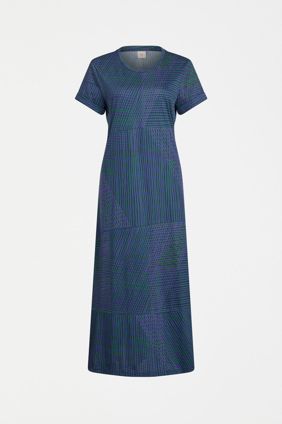 Haki Long Organic Cotton Jersey Print Tshirt Dress Front | LINEAL PRINT