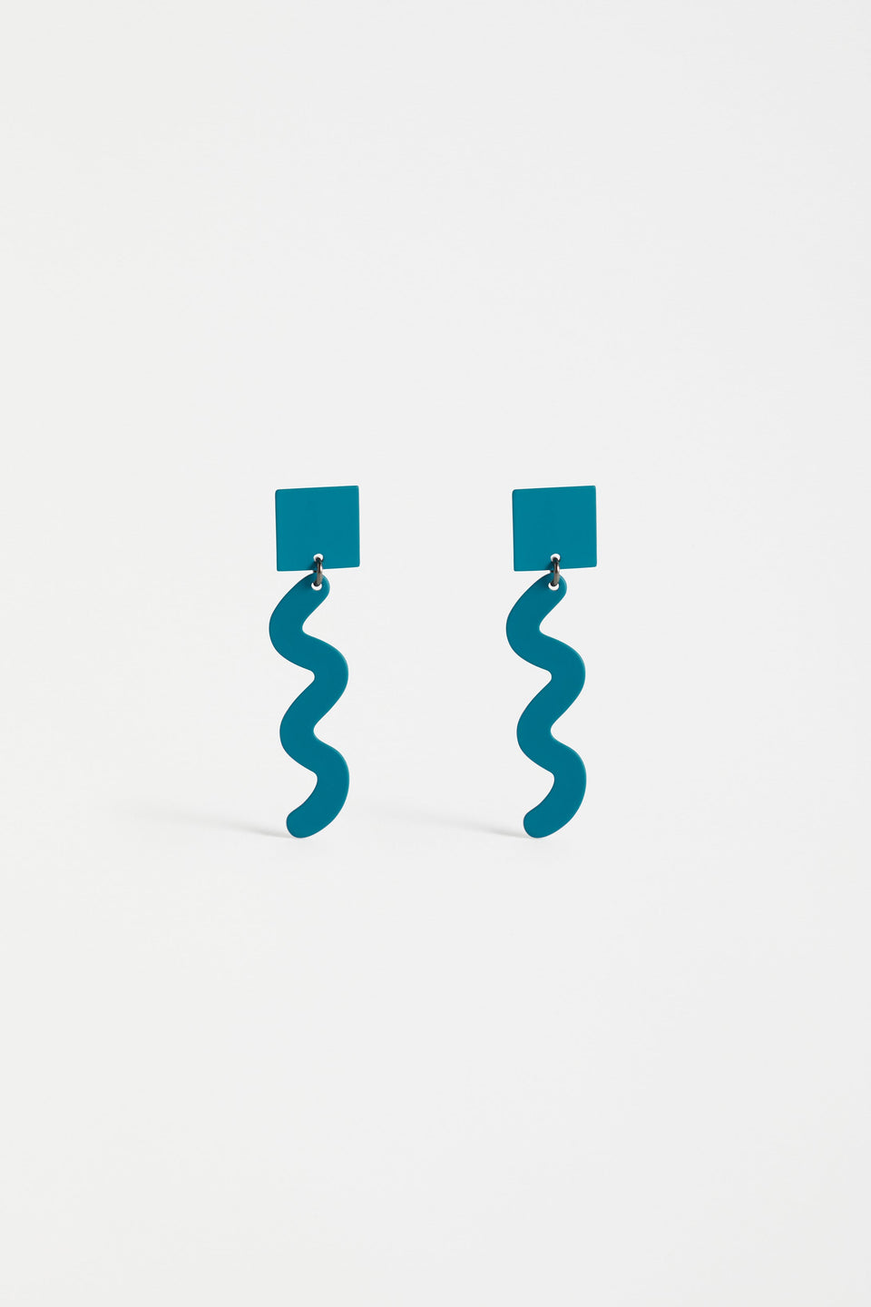 Tilse Colour Coated Geometric Drop Earring | TEAL