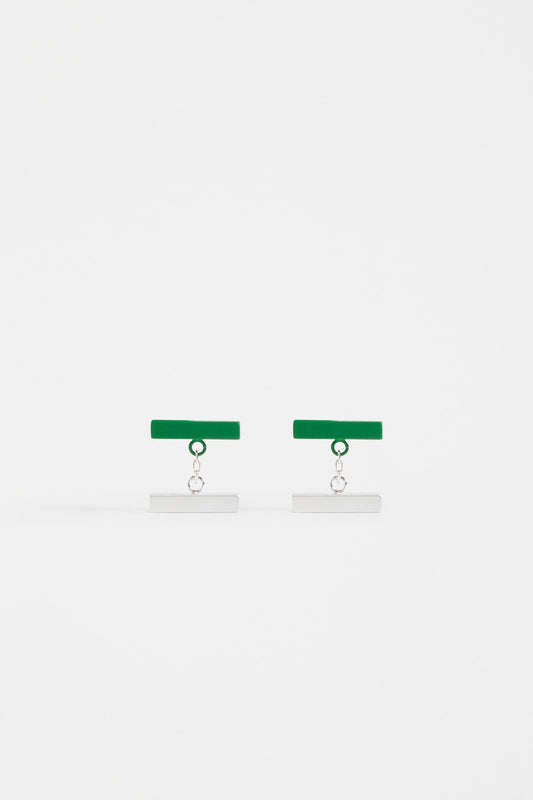 Halson Simple Colour Coated Metal Small Stud Drop Earring | VINE GREEN