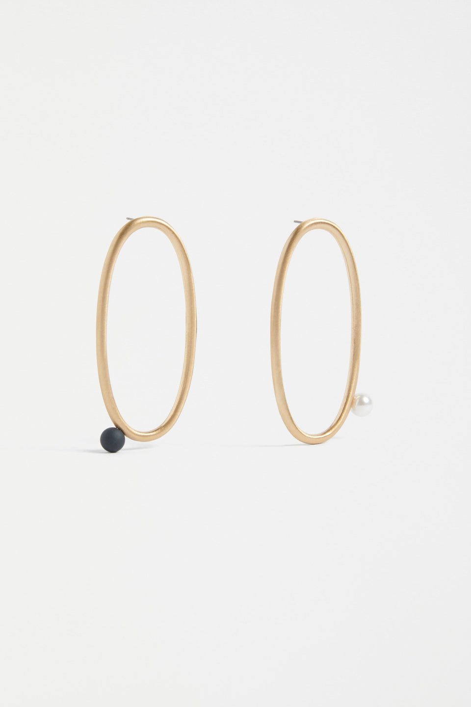 Ahas Fine Metal Asymmetric Loop Stud Drop Earring | GOLD