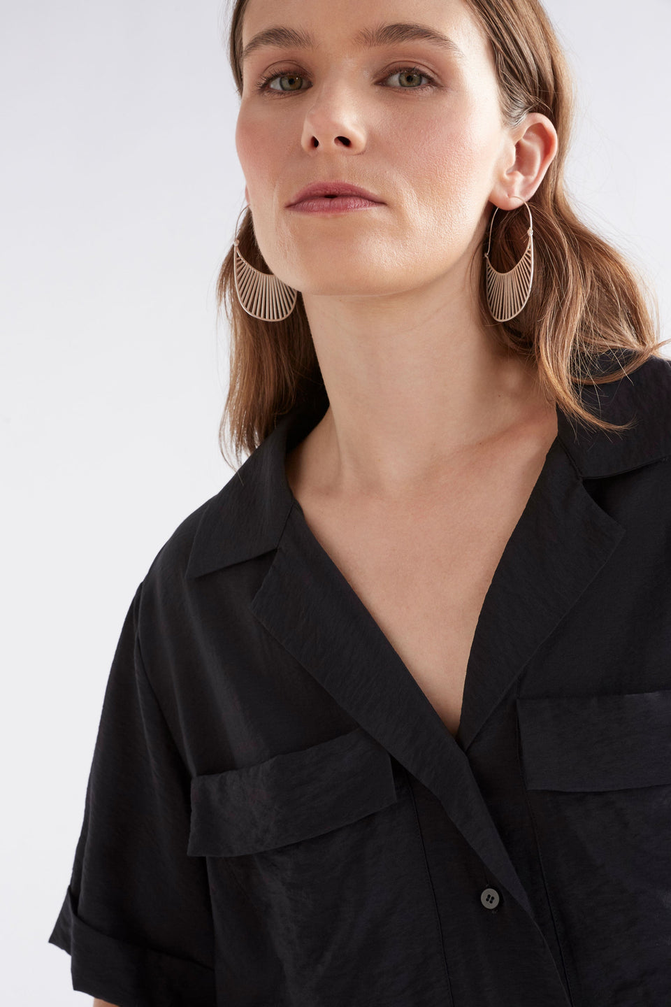 Solsken Sunray Cut-out Hoop Earring Model 2 | SILVER