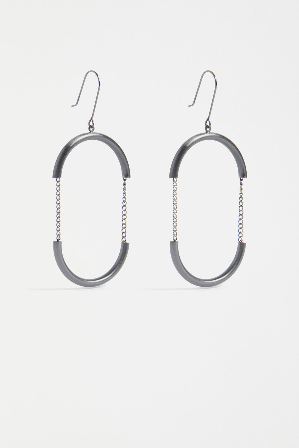 Skara Metallic Loop Hook Earring | GUNMETAL
