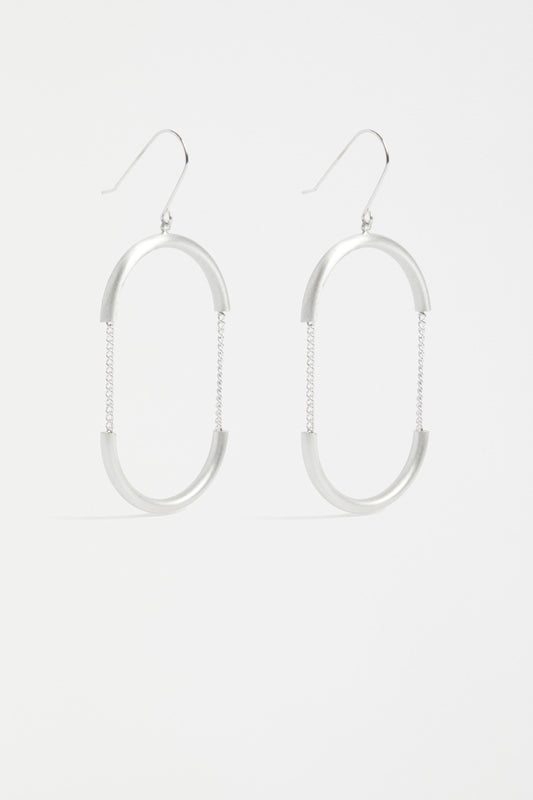 Skara Metallic Loop Hook Earring | SILVER