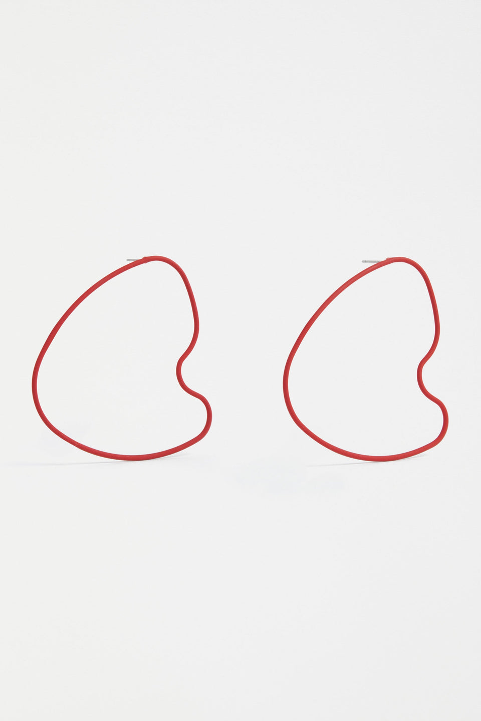 Harrt Fine Metal Heart Shaped Loop Drop Stud Earring | FLAME