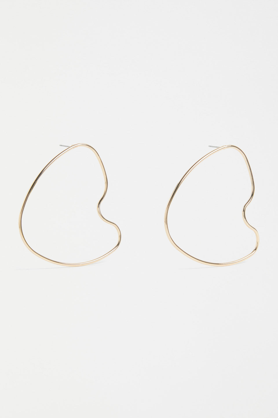 Harrt Fine Metal Heart Shaped Loop Drop Stud Earring | GOLD