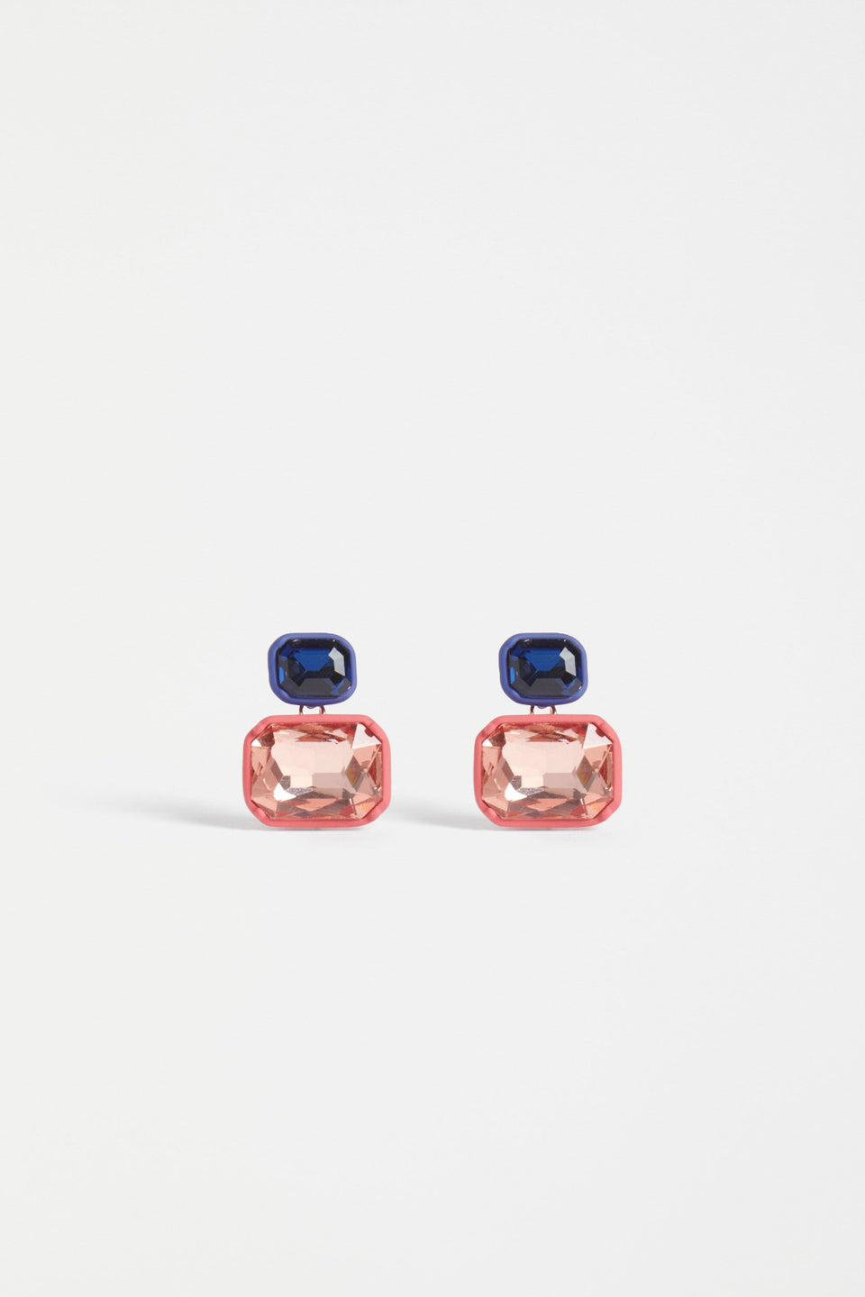Jule Stud Drop Coloured Glass Earring | CORAL ORANGE