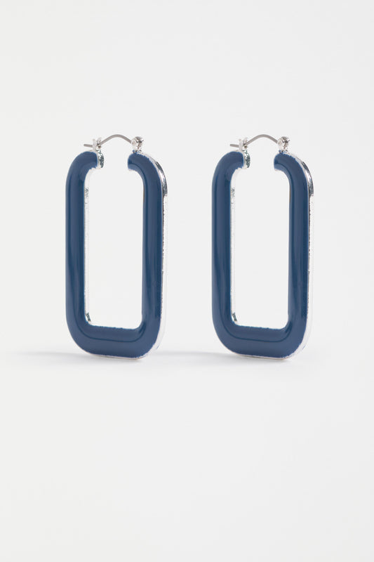 Innfelt Square Metal Hoop with coloured Blue enamel coating | DENIM BLUE