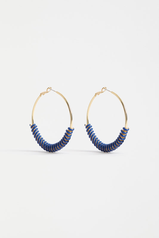 Vrid Large Round Metal Hoop With Coil Detail Gold | COBALT