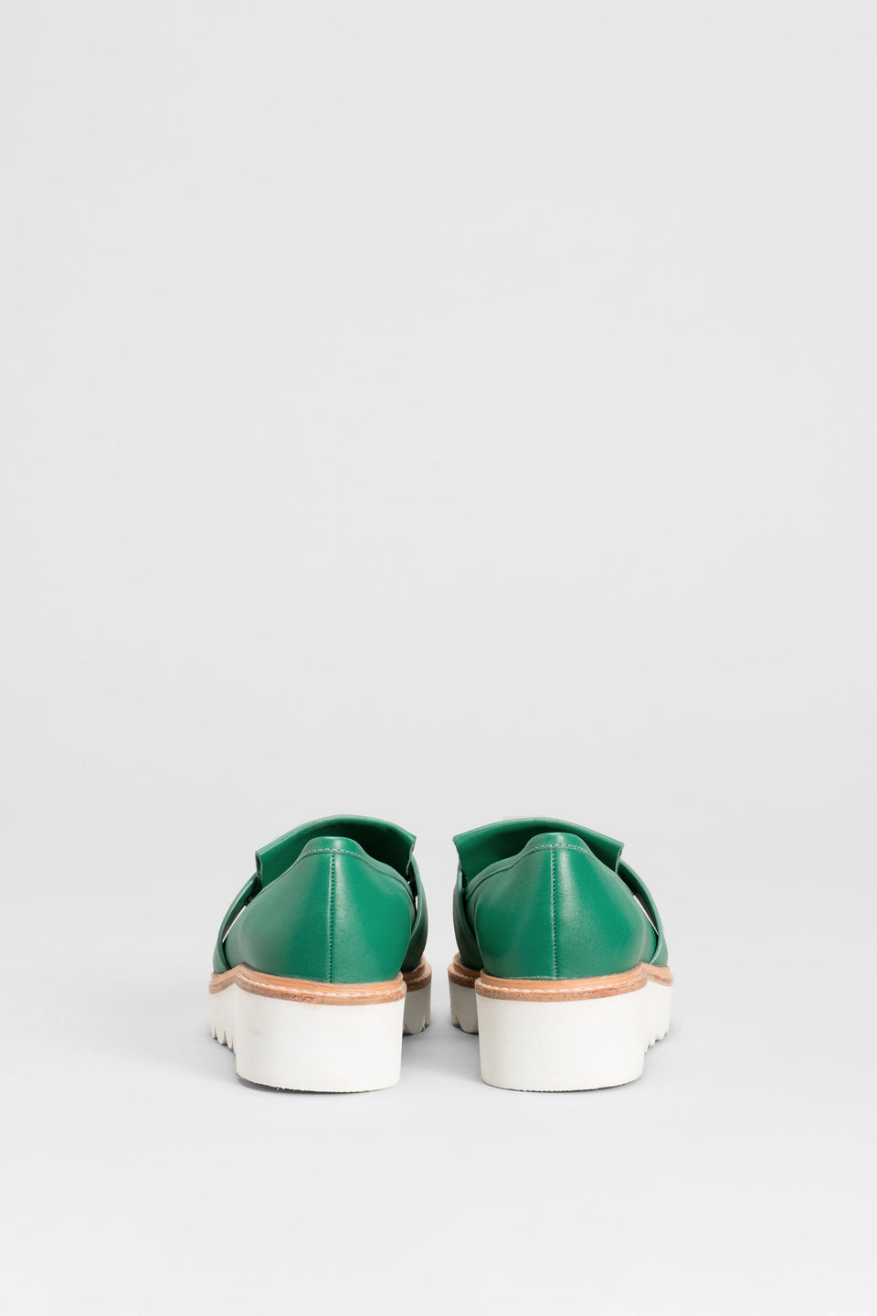 Vinna Chunky Leather Loafer Back | GREEN