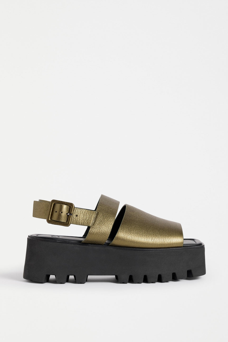 Jyrti Platform Sandal Shoe Flat Lay | OLIVE