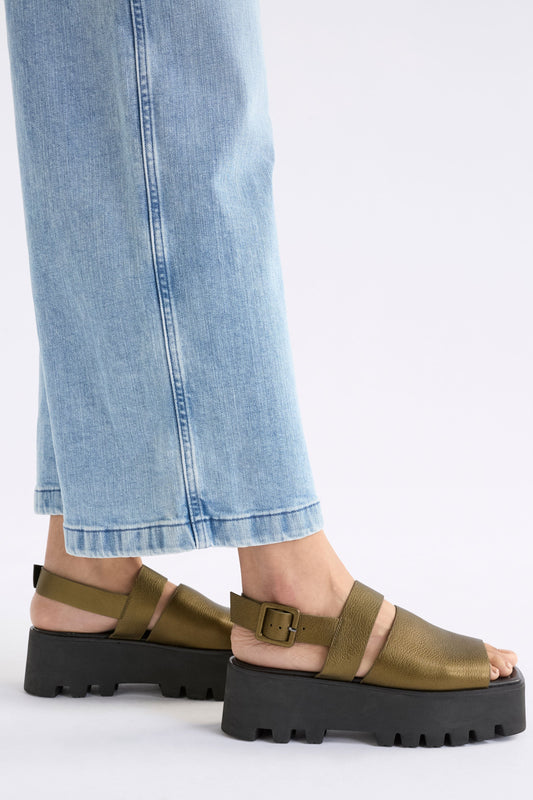 Jyrti Platform Sandal Shoe on model | OLIVE