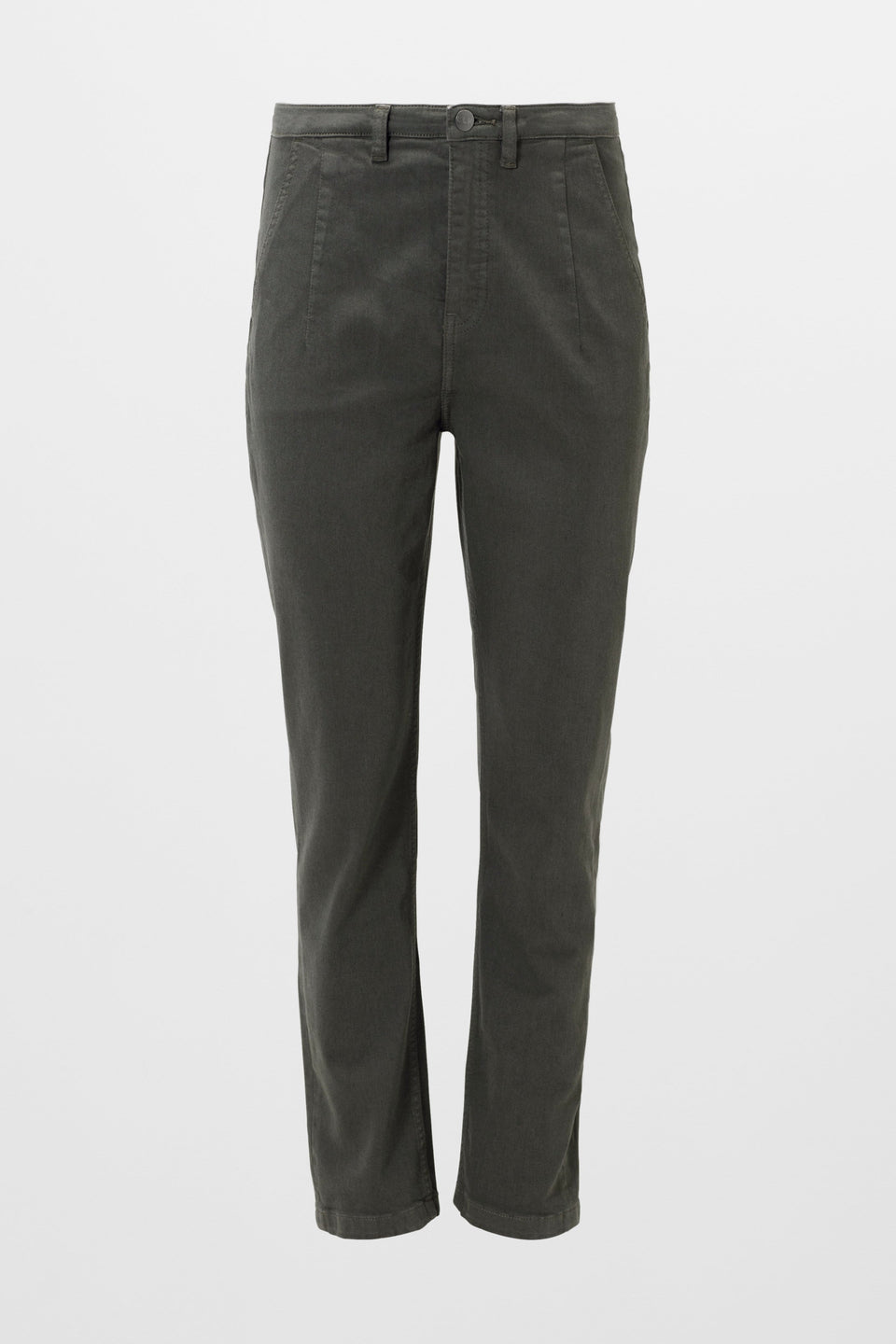 Mysa Organic Cotton Slim Leg Stretch Jean Front | OLIVE SLATE
