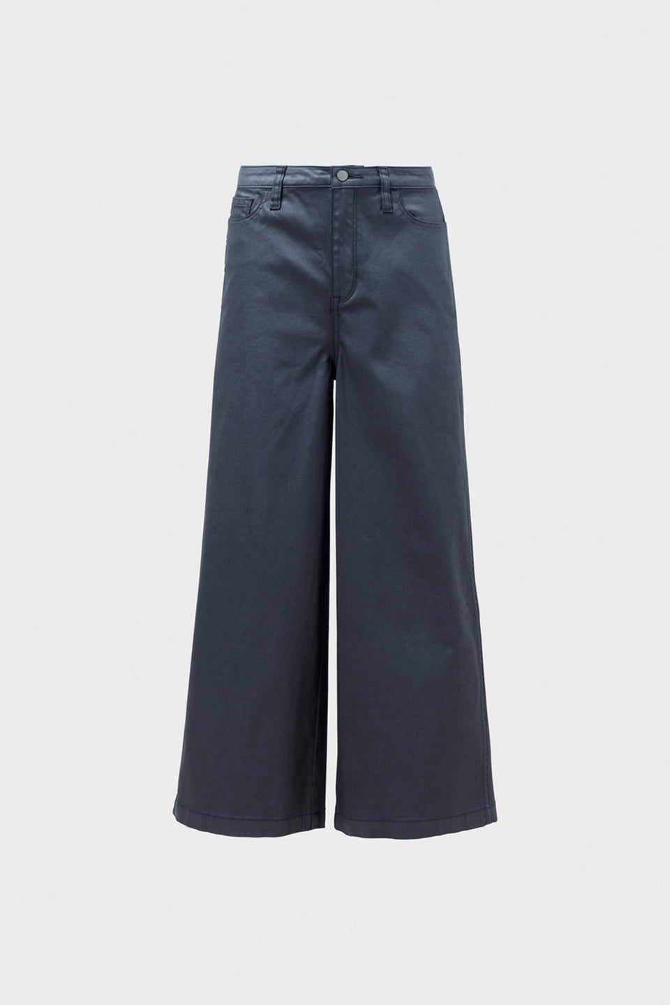 Odel Wide Leg Jean Front COATED BLACK