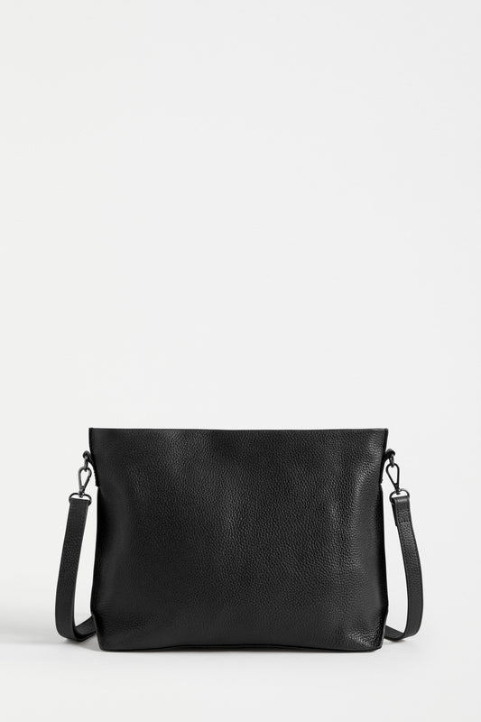 Nuoli Mini Leather Transformable Backpack to Crossbody Bag Front | BLACK