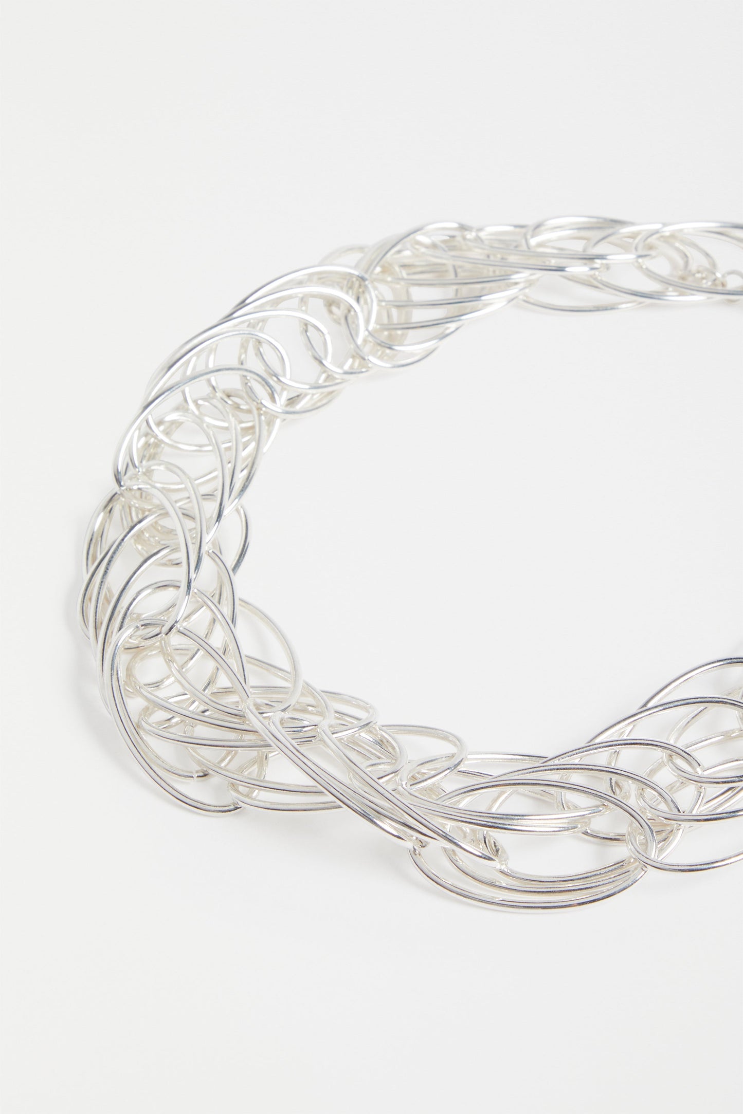 Rei Chunky Oval Chain Short Necklace detail | SILVER