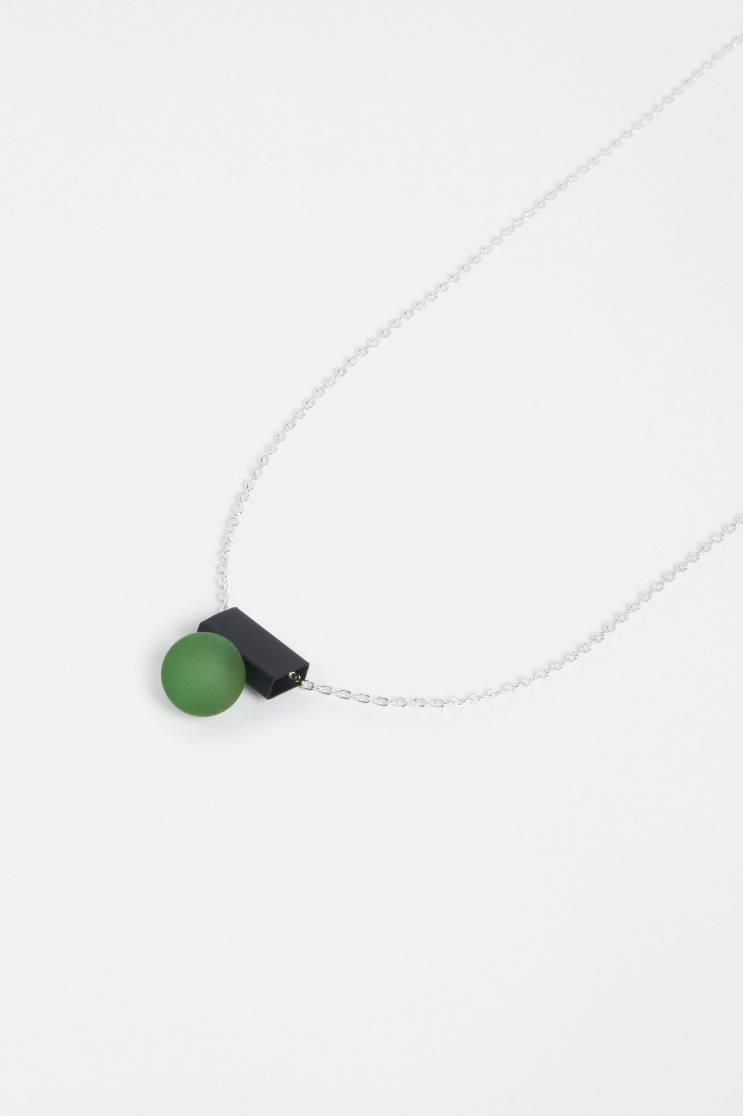 Sjetka Fine Chain and Simple Geometric Pendant Necklace detail | SILVER