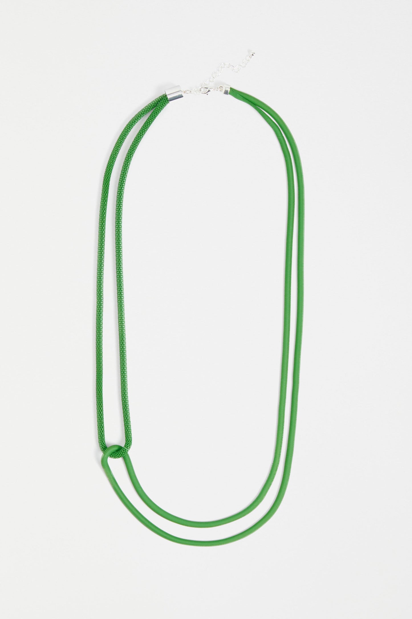 Vanno Double Looped Colour Coated Snake Chain Necklace | CELERY GREEN