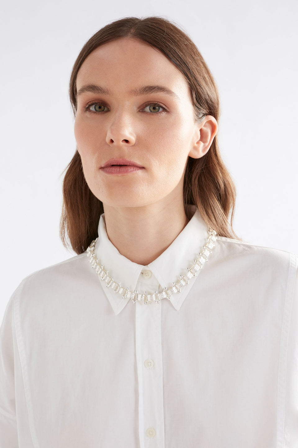 Hvass Chunky Metallic Short Necklace  Model | SILVER