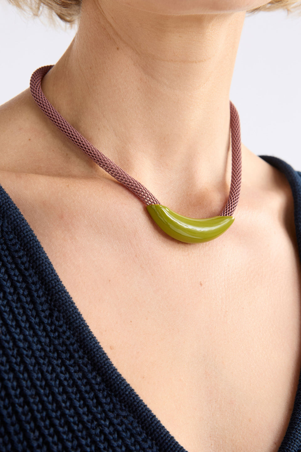 Jans Short Necklace on model | CELERY
