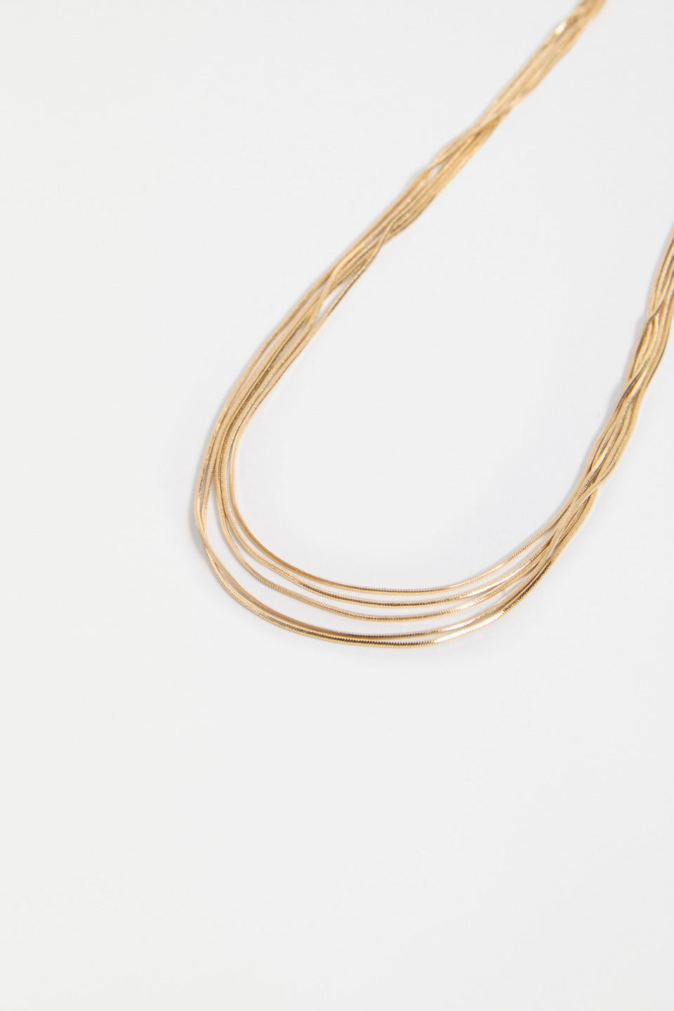 Lina Fine Multi Mesh Chain Short Necklace Detail | GOLD