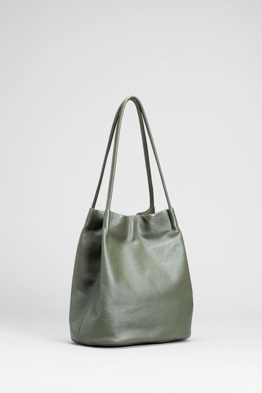 Orsa Soft Cow Leather Shoulder Handbag Front | Loden