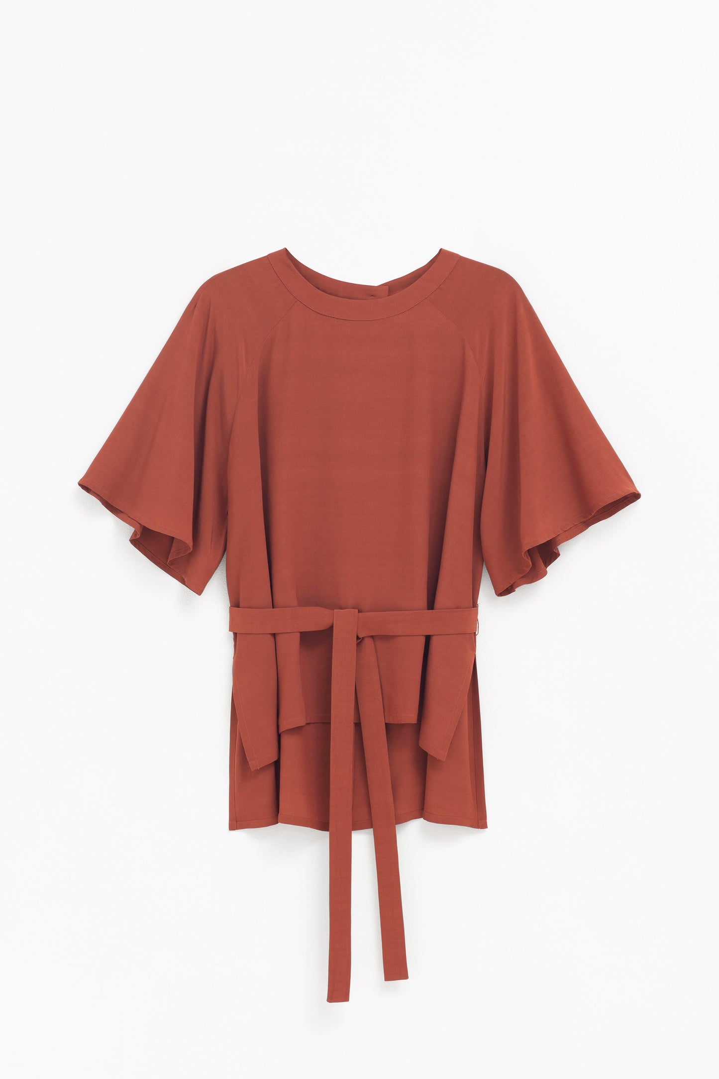 Myro A-line Flutter Sleeve Raglan Top Front | BRONZE