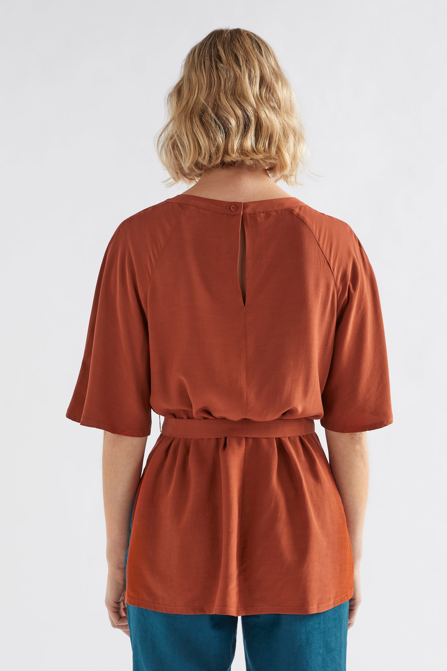 Myro A-line Flutter Sleeve Raglan Top Model Back | BRONZE
