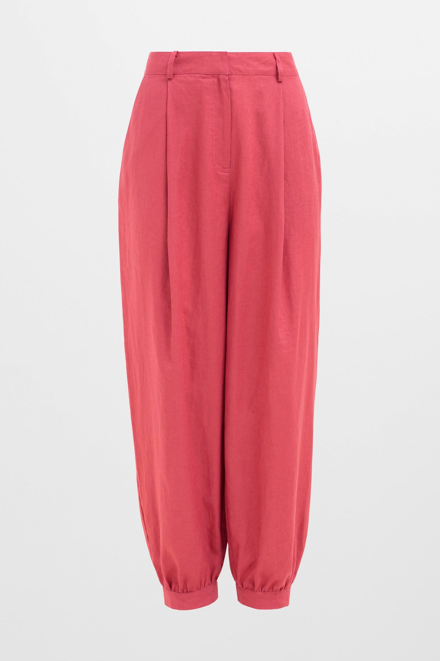 Taye Tapered French Linen Harem Pants Front | DESERT ROSE