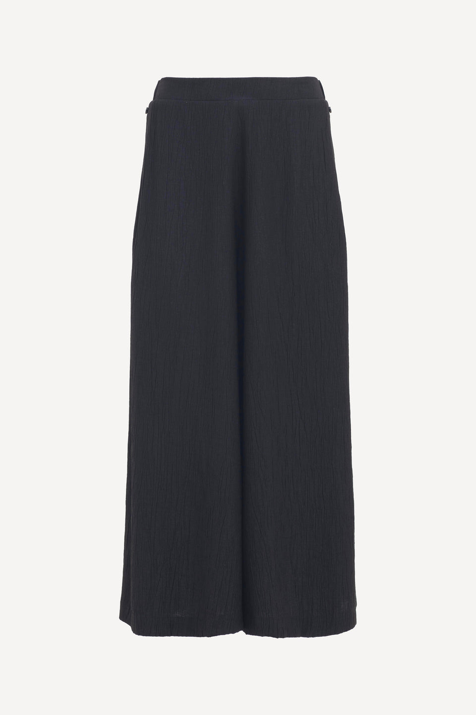 Joen Wide Leg Cropped Crinkle Pants Front | BLACK