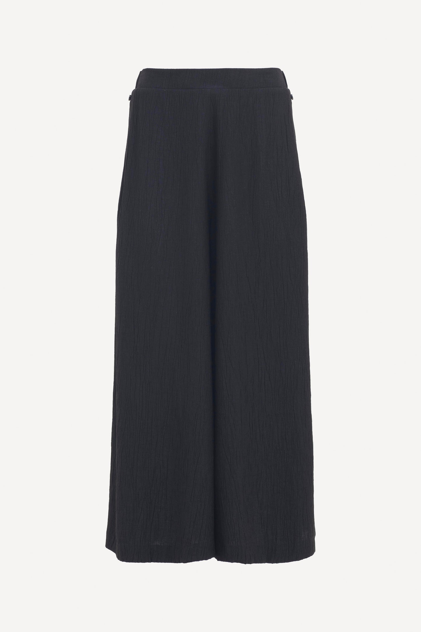 Joen Wide Leg Cropped Crinkle Pants Front | BLACK