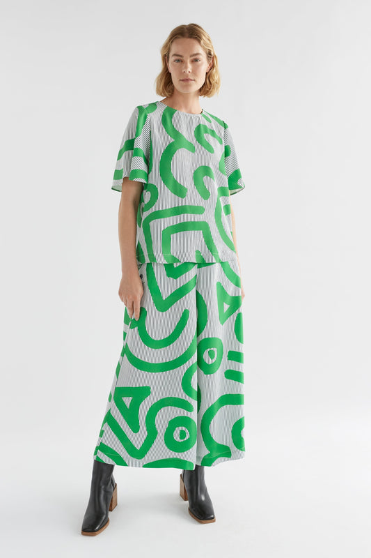 Deili Cropped Wide Leg Bold Print Pant Model Front | VARI PRINT