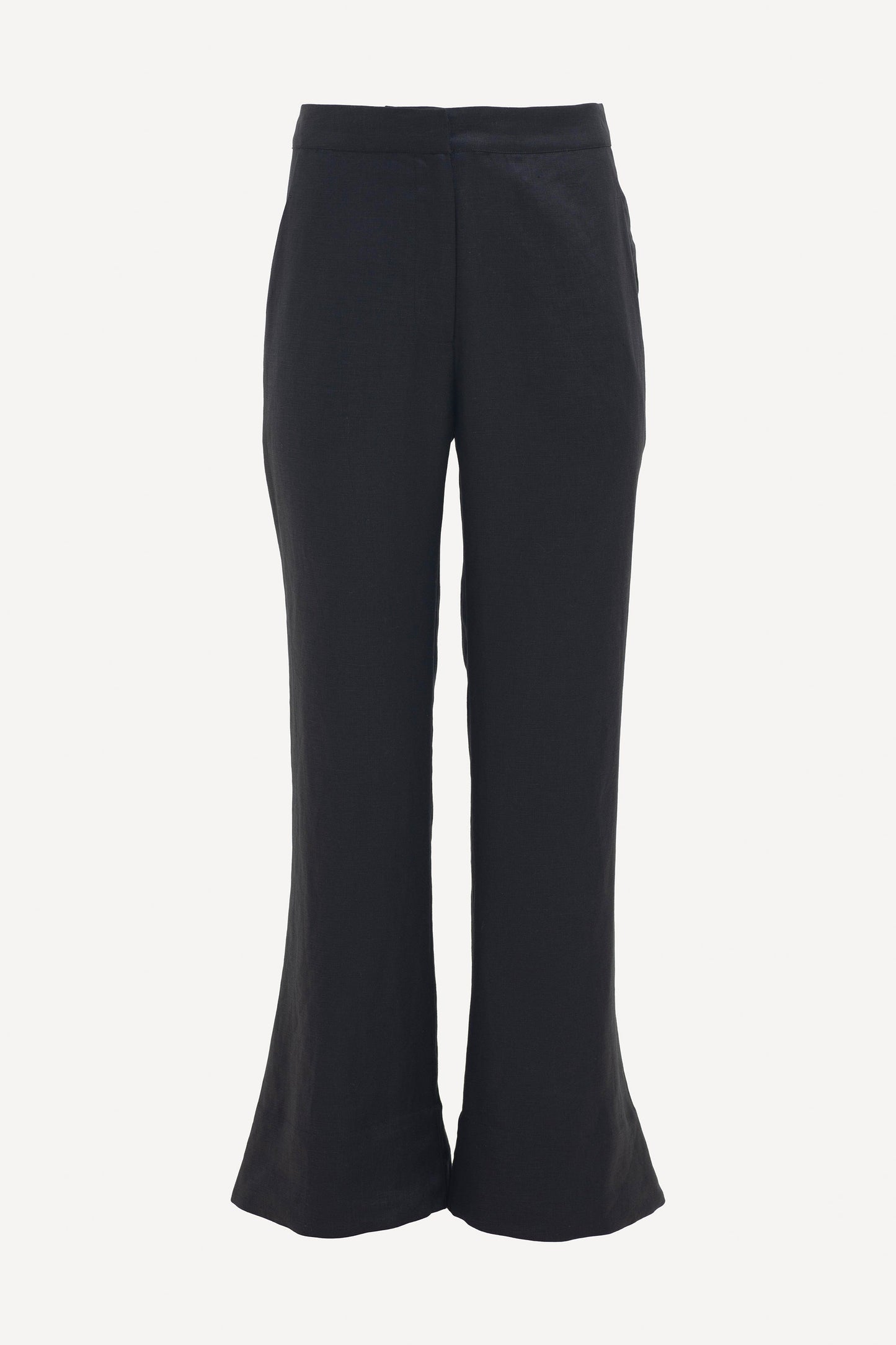 Stilla Linen Boot Cut High Rise Pant front | BLACK
