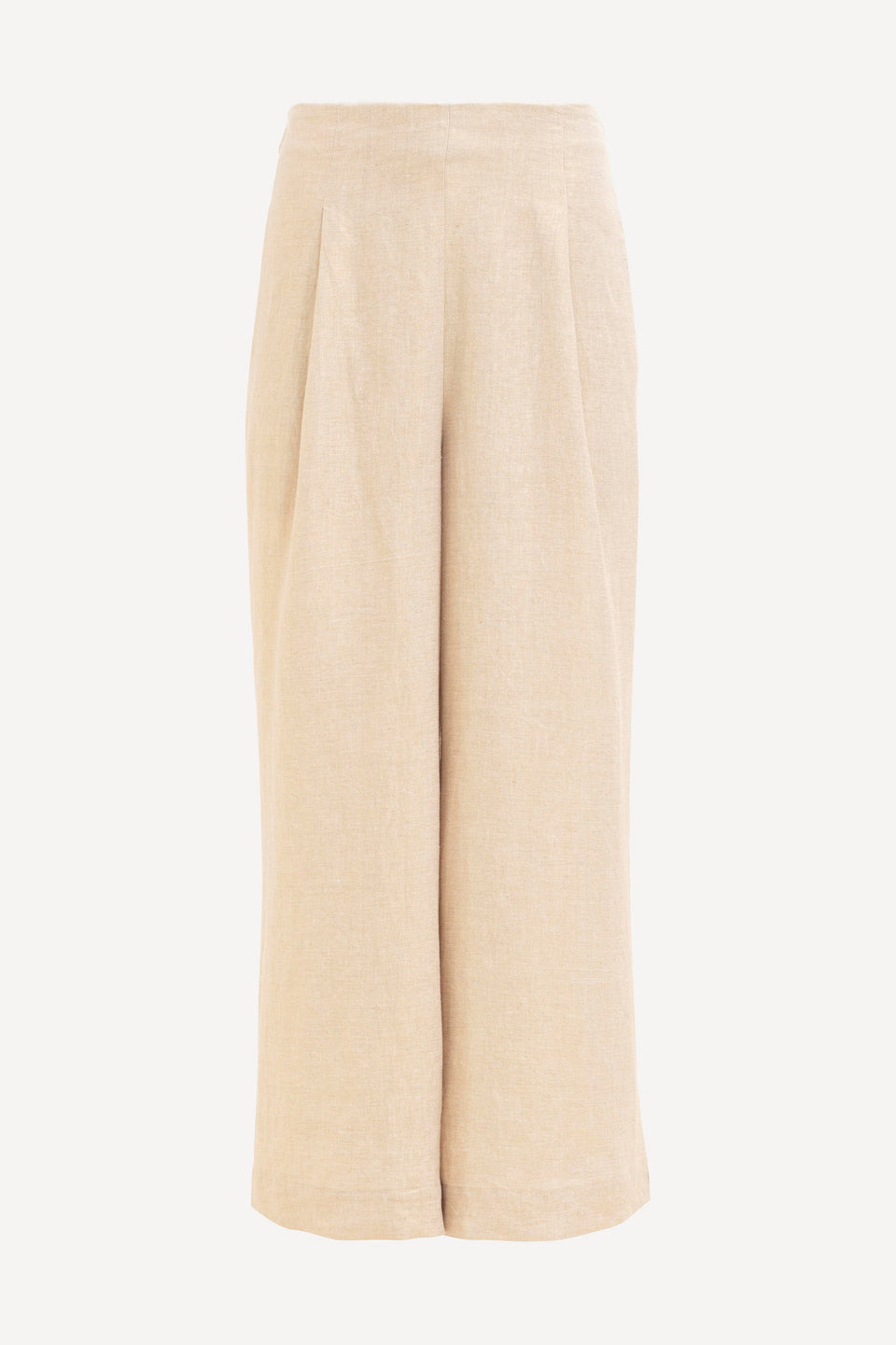 Metalen Gold Linen Wide Leg High Waisted Pant Front | GOLD LINEN