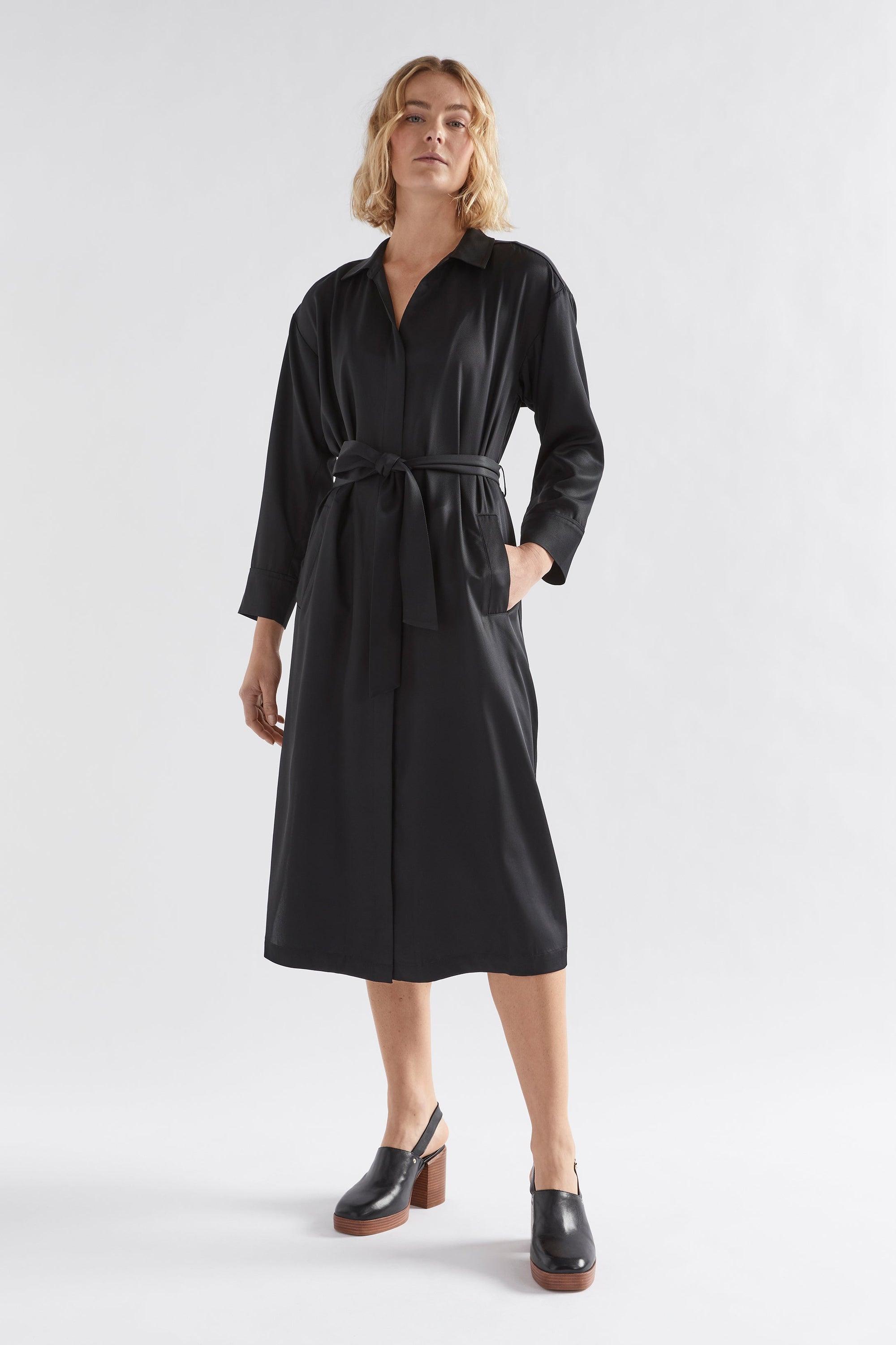 Vail Long Sleeve Shirt Dress Model Front