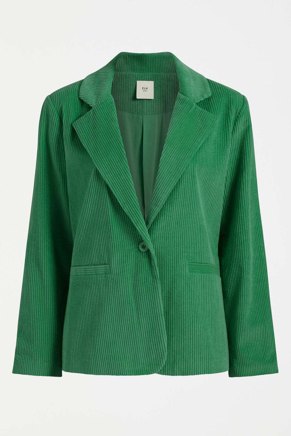 Rhes Chunky Cord Single Button Blazer Front | SEA GREEN
